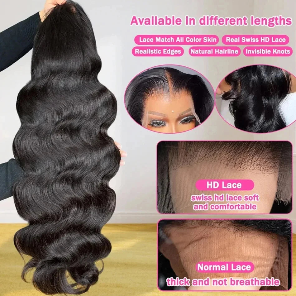 Transparent Lace Front Body Wave Human Hair Wig For Women