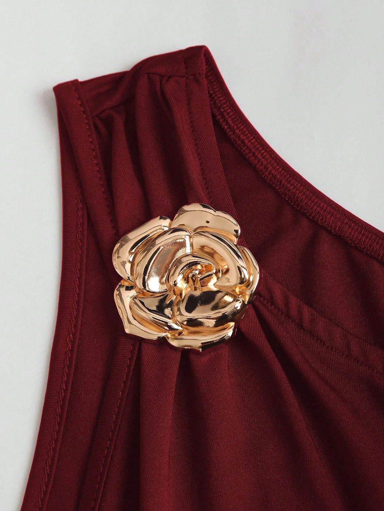 One Shoulder Layered Ruched Floral Mini Dress for Women