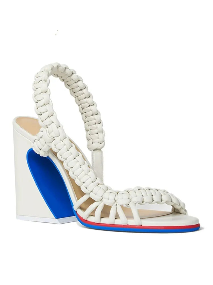 Fashionable Summer Woven High Heel Sandals for Women