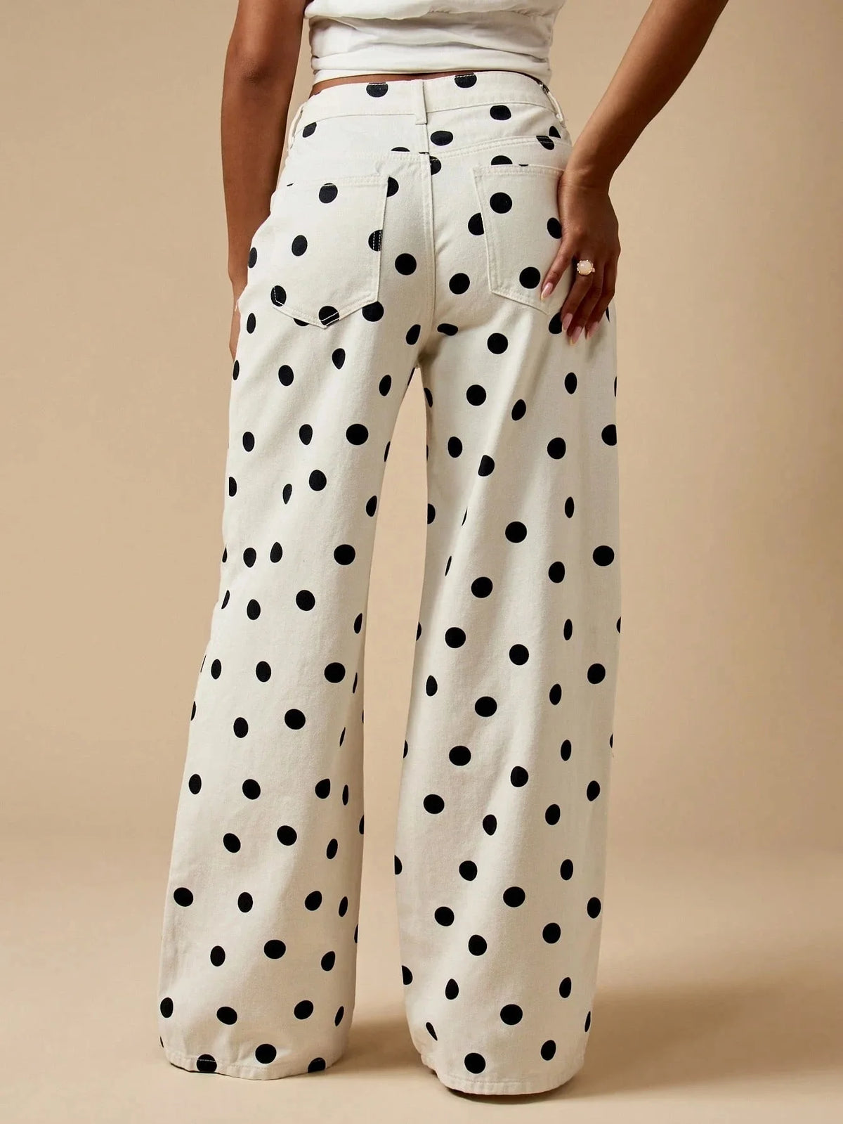 High Waisted Wide Leg Straight Denim Jeans For Women