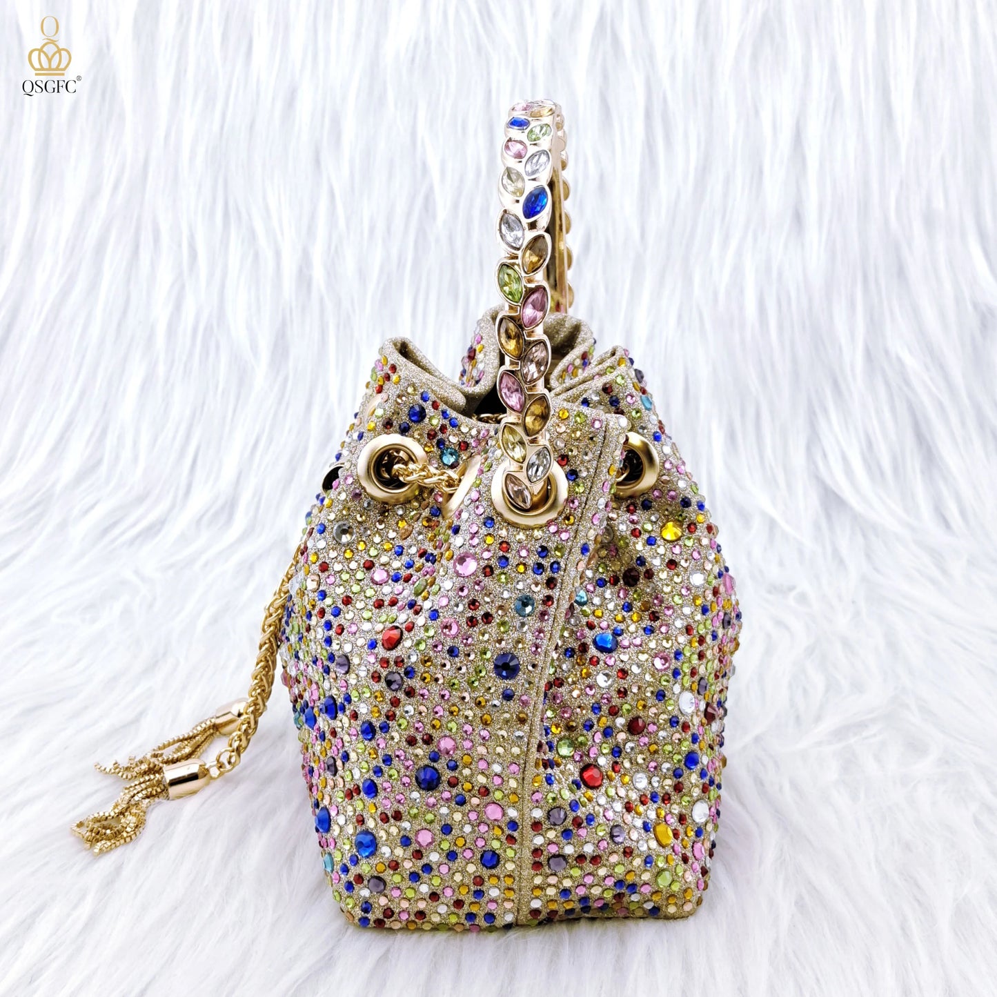 New Colorful Diamond Pointed Shoes Bag Soft Bag Anklet Design Middle Heel Women A Pair Fashion Shoes Suitable For Wedding Party