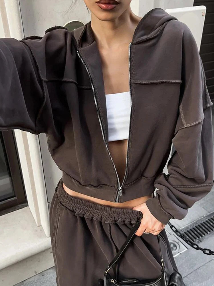 Cozy Woolen Hooded Pantsuit