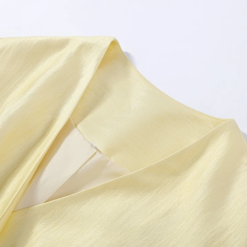 Lace Up Jacket and Wide Leg Pants Suit Set for Women