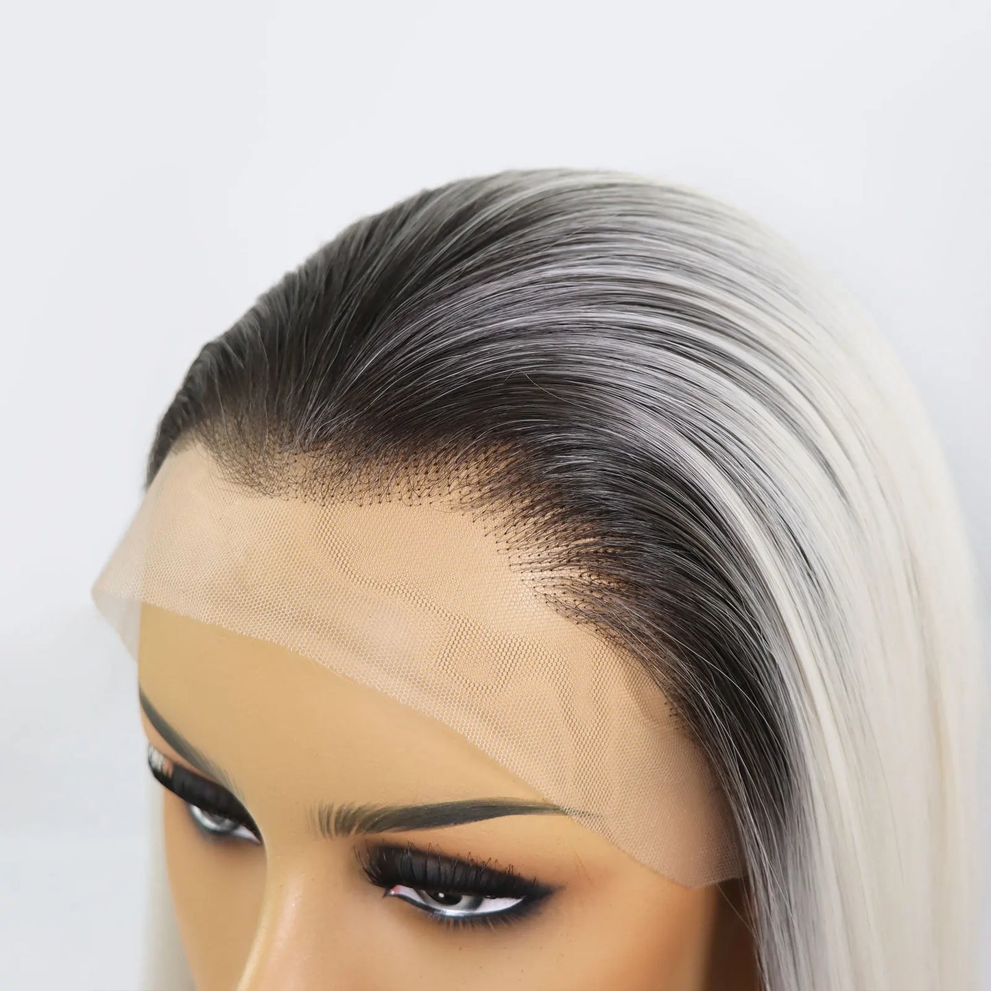13X3 Glueless Frontal Lace Wigs For Women Long Wavy Synthetic Hair Lace Front Wigs Ombre Platinum Blonde Heat Resistant Hair Wig