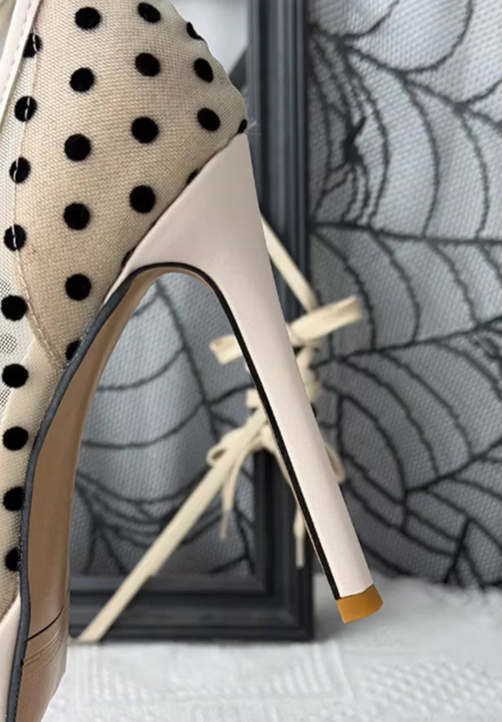 Polka Dot Bow Accent Pumps
