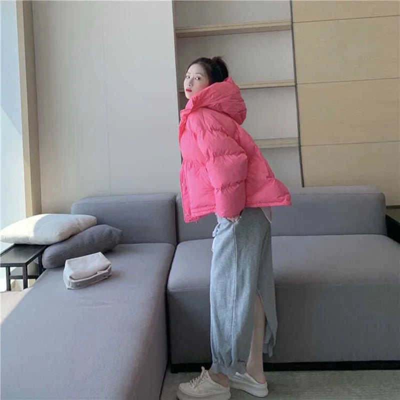 Warm Oversized Hooded Cotton Puffer Parka for Women