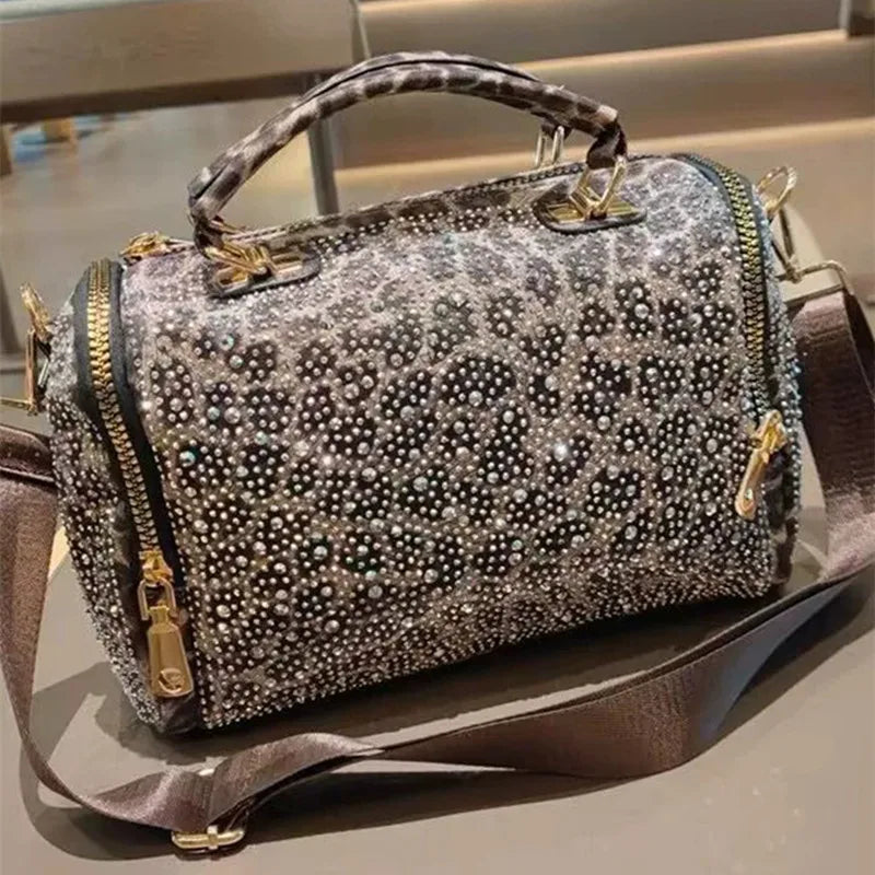 Leopard Print Shoulder Tote Bag