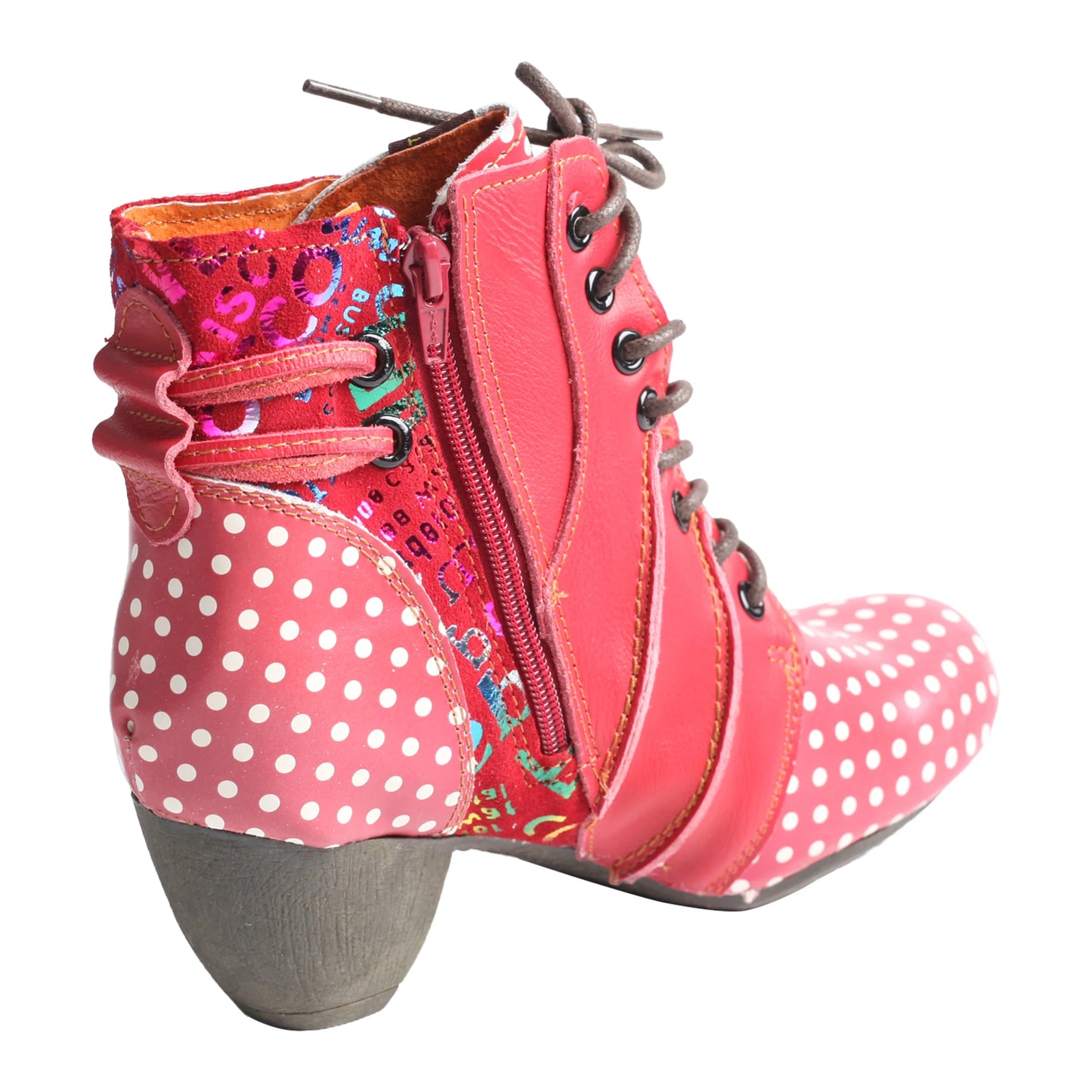 Polka Dot Zippered Ankle Boots