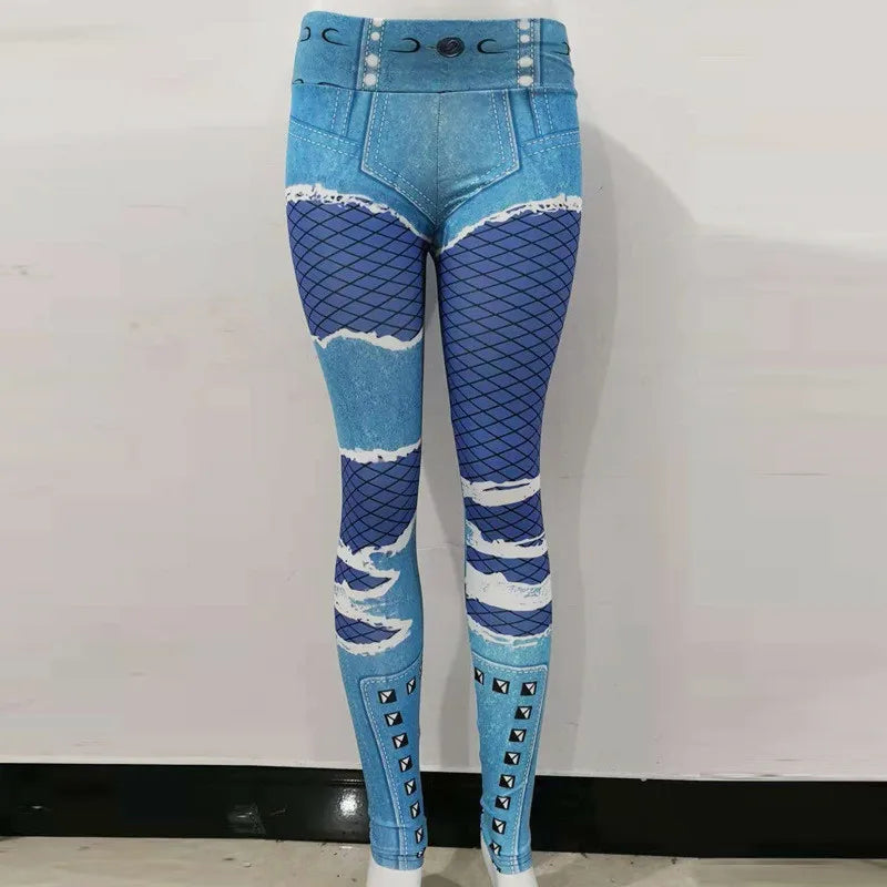 Plus Size Seamless Denim Leggings