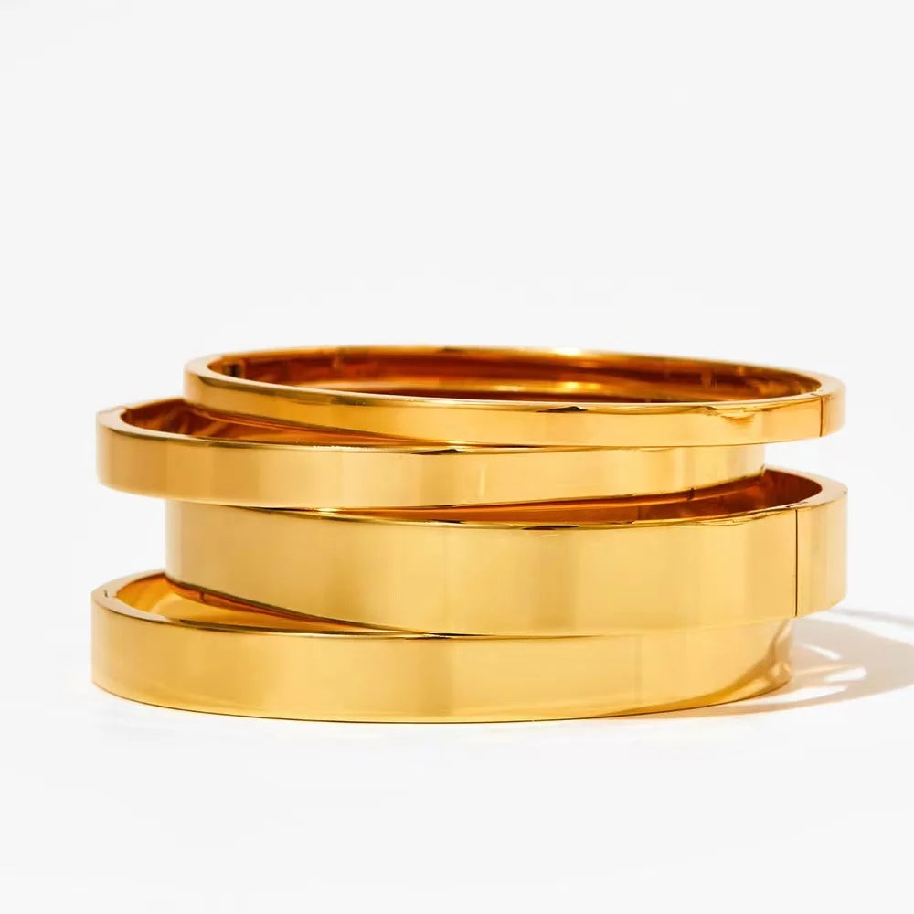 Waterproof Oval Stainless Steel Bangle Bracelet for Women