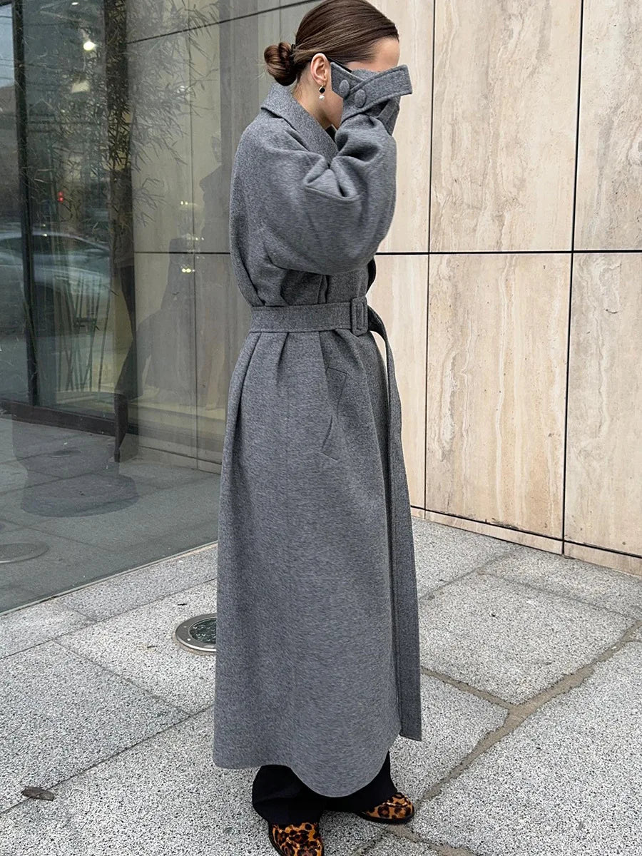 Lace Up Winter Overcoat