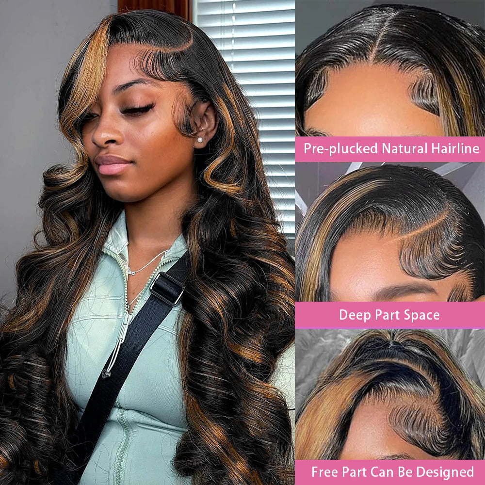 Ombre Body Wave Lace Front Human Hair Wig for Women