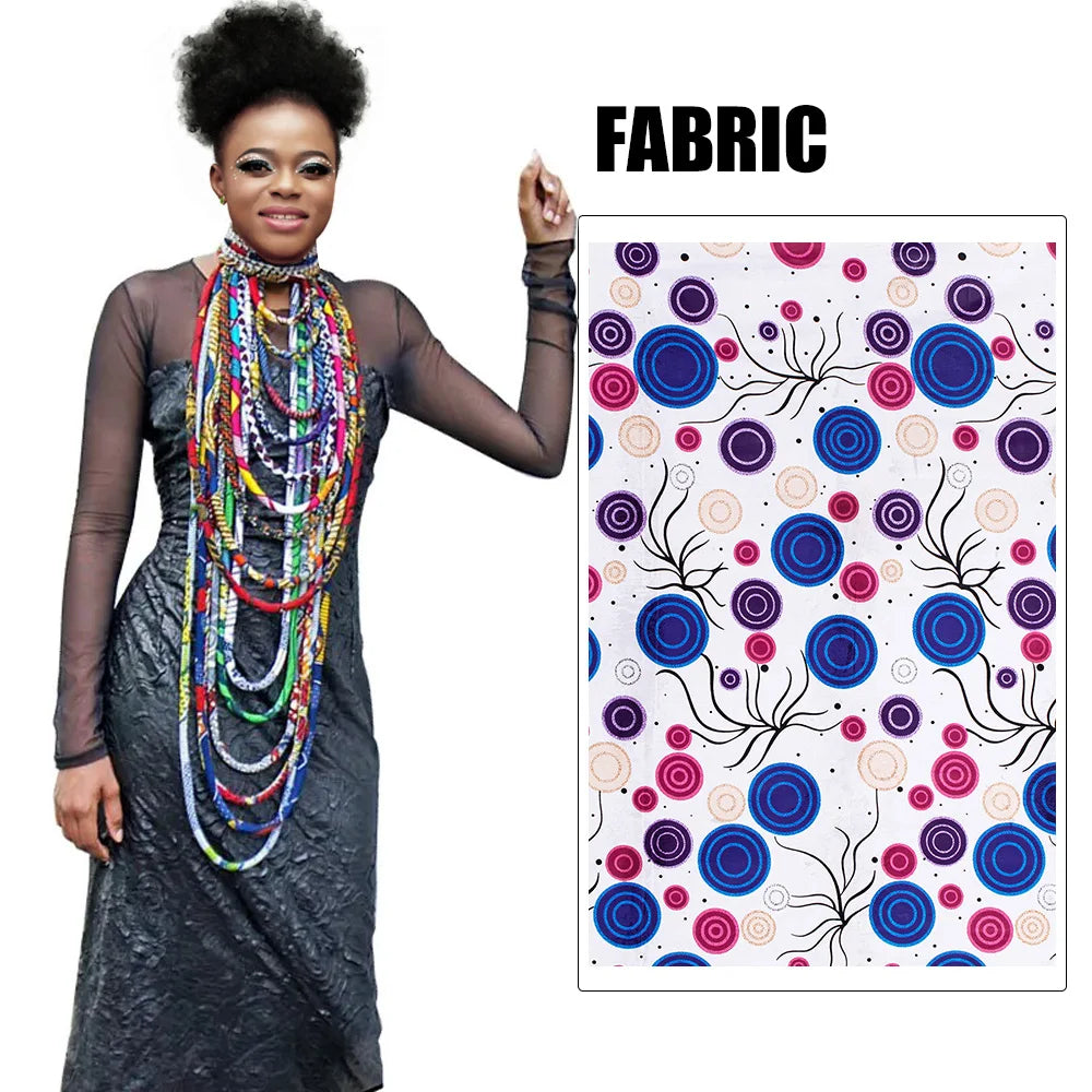 Colorful Ankara Wax Print Statement Necklace for Women