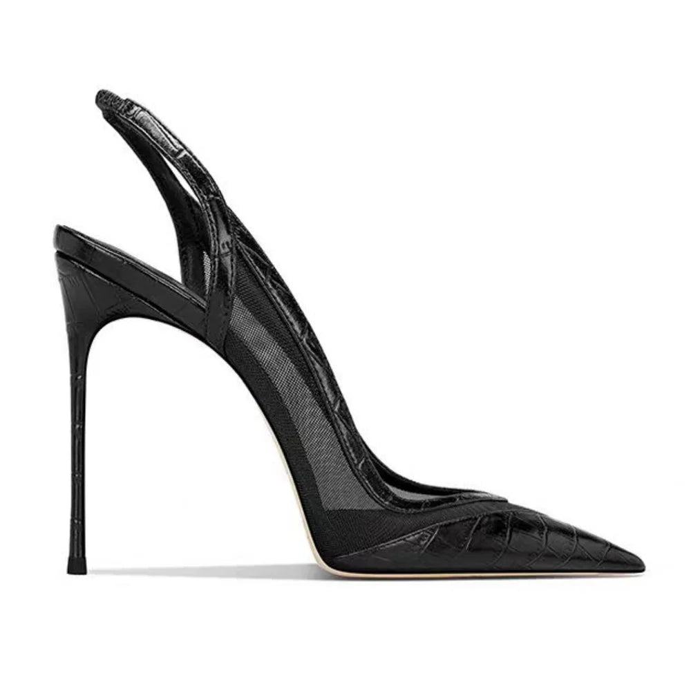 Elegant Pointed Toe Narrow Band Buckle Pumps for Women