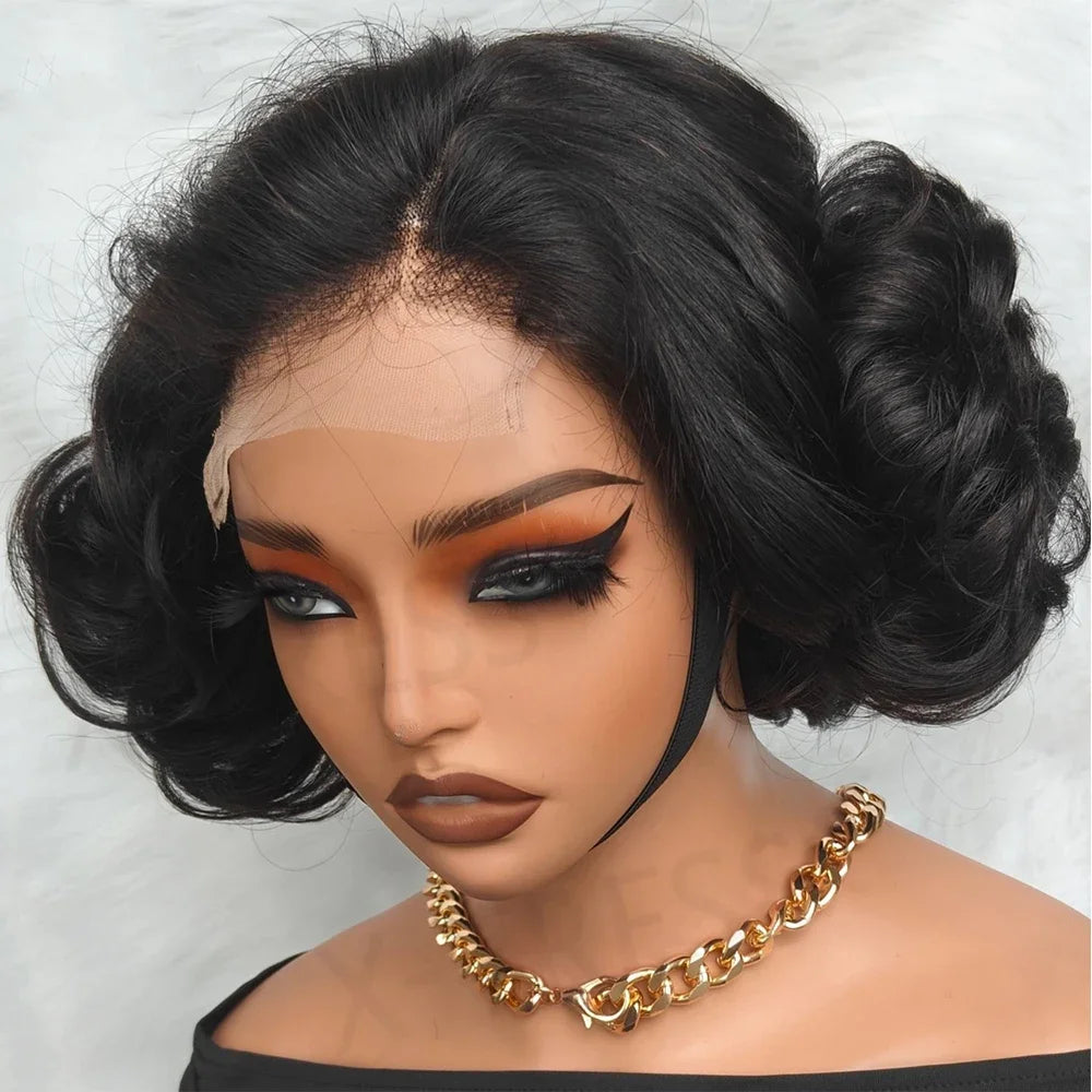 Burgundy Highlight Body Wave Lace Front Human Hair Wig for Women