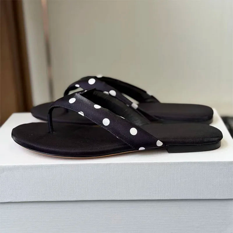 Comfortable Polka Dot Summer Flat Slippers for Women