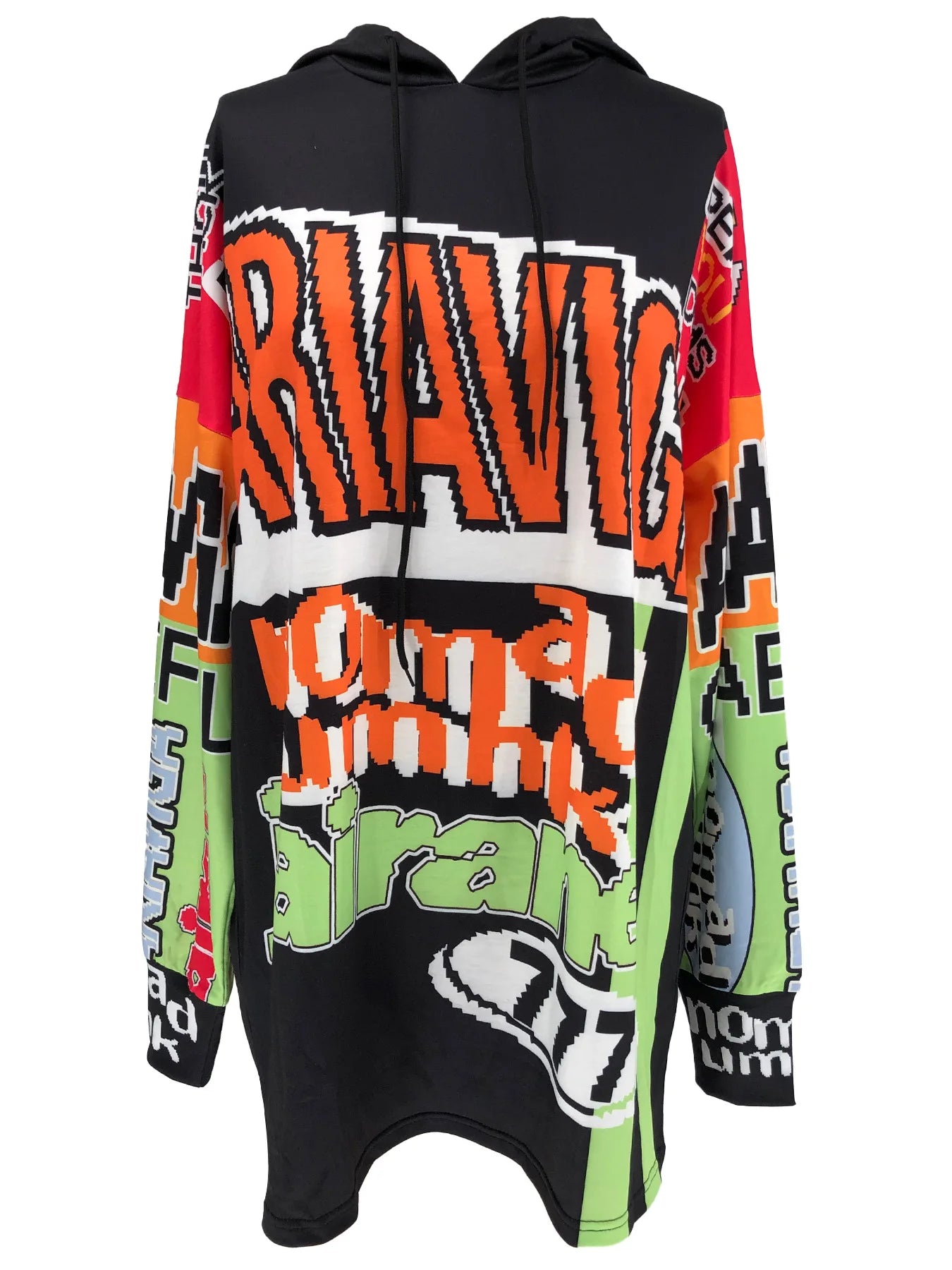 FAGADOER Spring New Retro Letter Printing Sweatshirts Women Long Sleeve Drawstring Loose Hoodie Top Fashion Female Streetwear