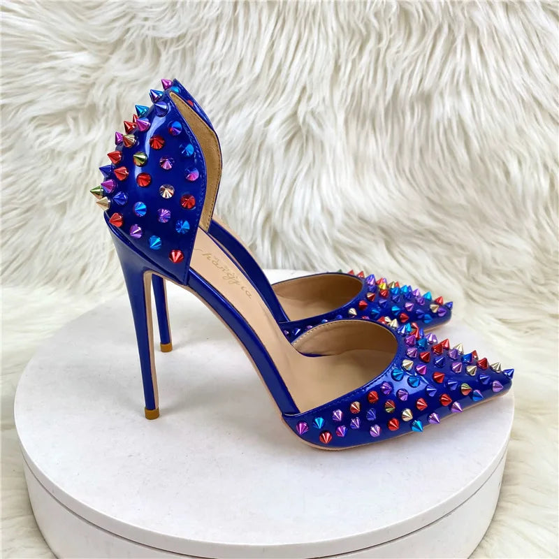 Pointed Toe Studded High Heel Gladiator Sandals for Women