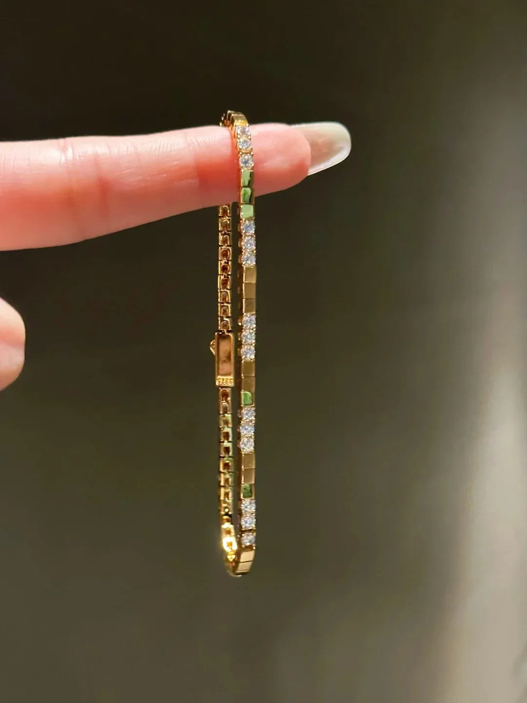 Geometric Cubic Zirconia Tennis Bracelet for Women