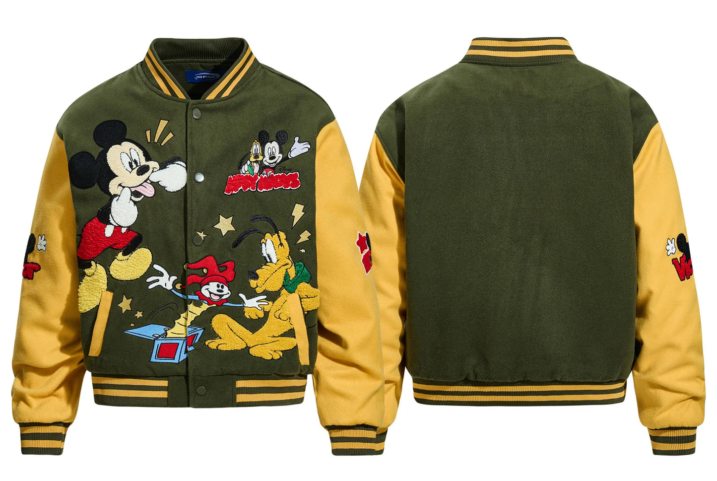 American Retro Cartoon Embroidery Thickened Cotton Baseball Jacket for Women Loose Cotton Coat for Autumn and Winter 2025 New