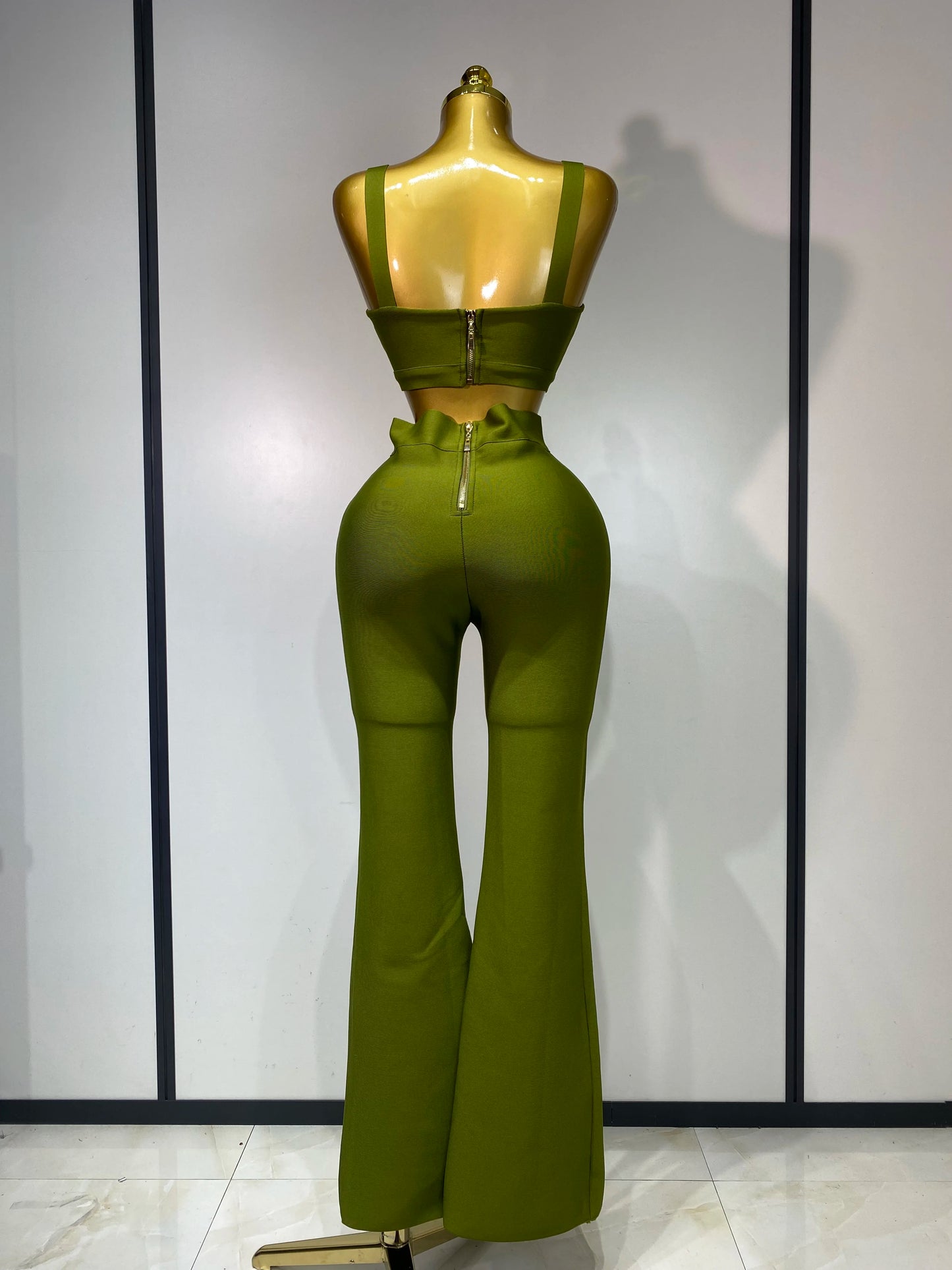 Women Sexy Bandage Crop Top Pant Set Evening Party Club Luxury Birthday High Street Fashion Elegant Luxury Birthday Outfit ﻿