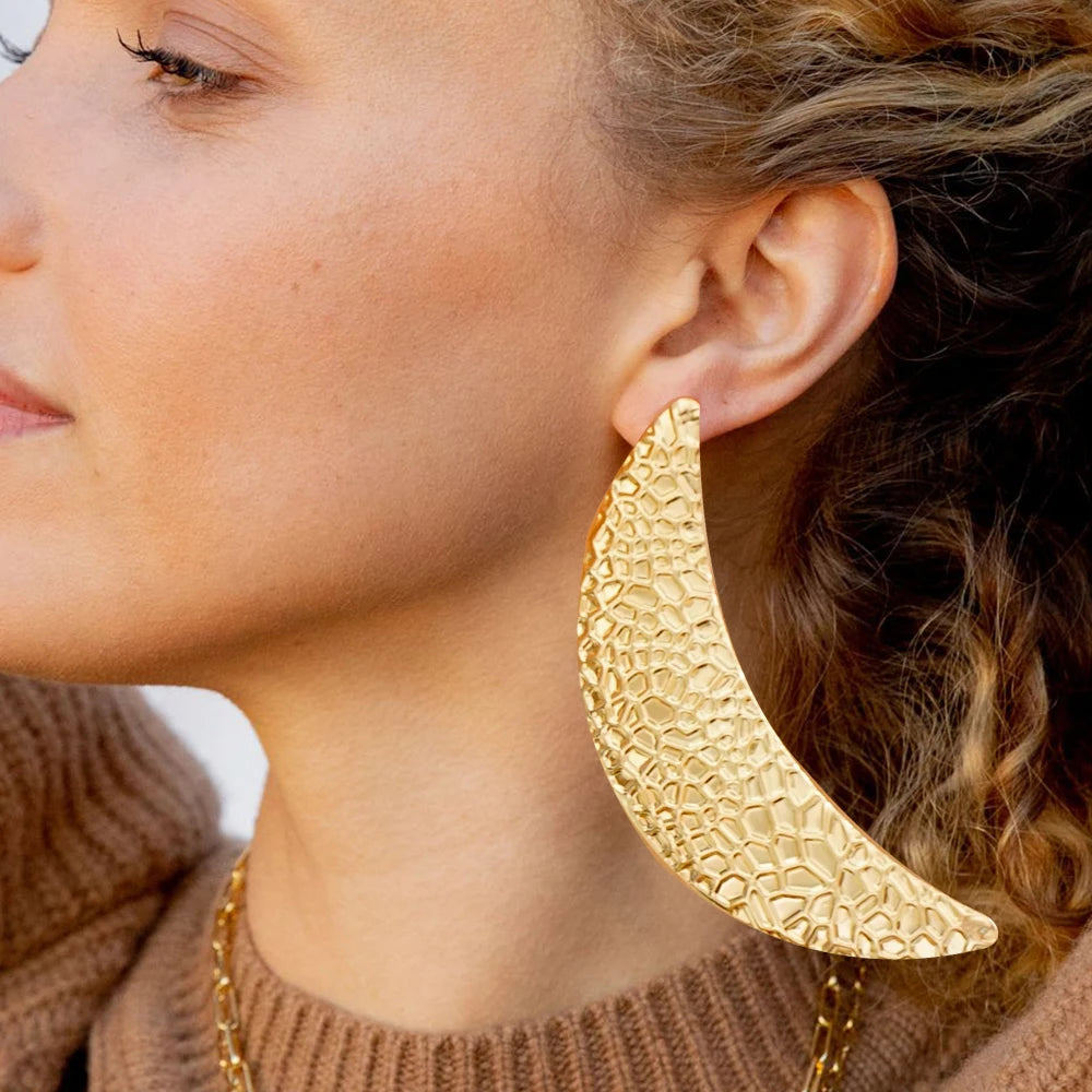 Fashion Jewelry Big Gold Color Round Geometric Earrings Dangle Drop Earrings For Women African Wedding Party Gifts