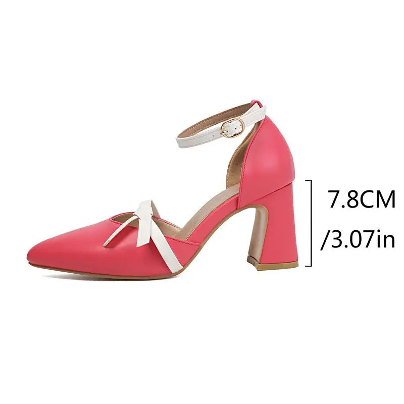 Pointed Toe Buckle Strap Bowknot Sandals for Women