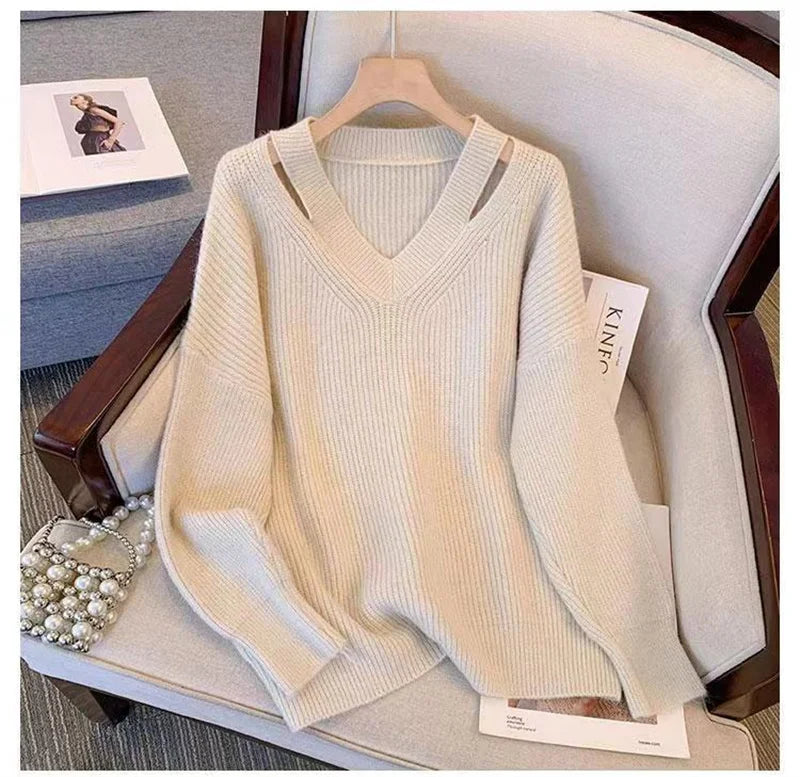Soft V-Neck Knit Sweater