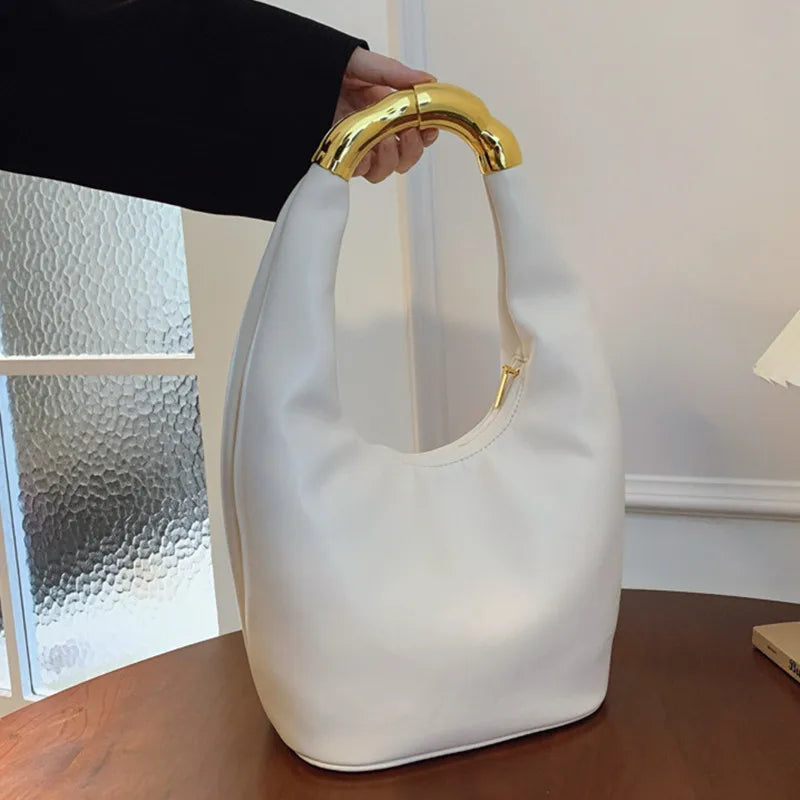 Soft Leather Top Handle Tote Bag