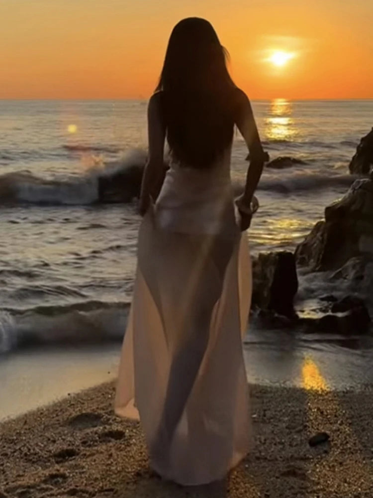 SIsterlinda Fashion Chic Sequin Dress Women Sexy Sleeveless Patchwork Zipper Beach Vacation Birthday Party Club Stretch Bodycon