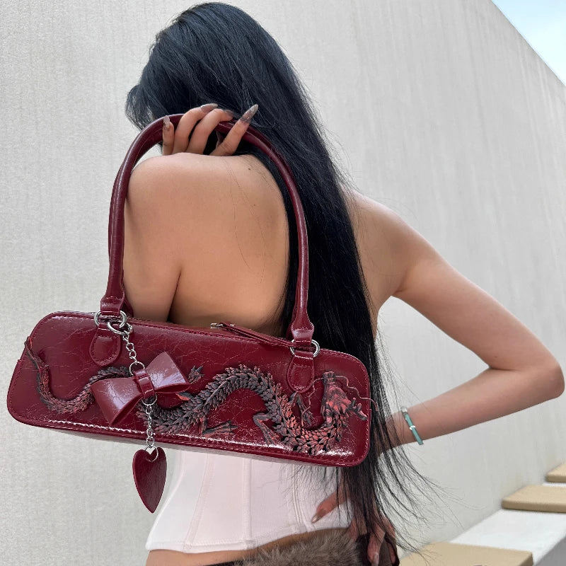 Original Designer Custom Bowling Bag Stereo Dragon Bag Underarm Shoulder Tote Handbag for Women Hot Selling