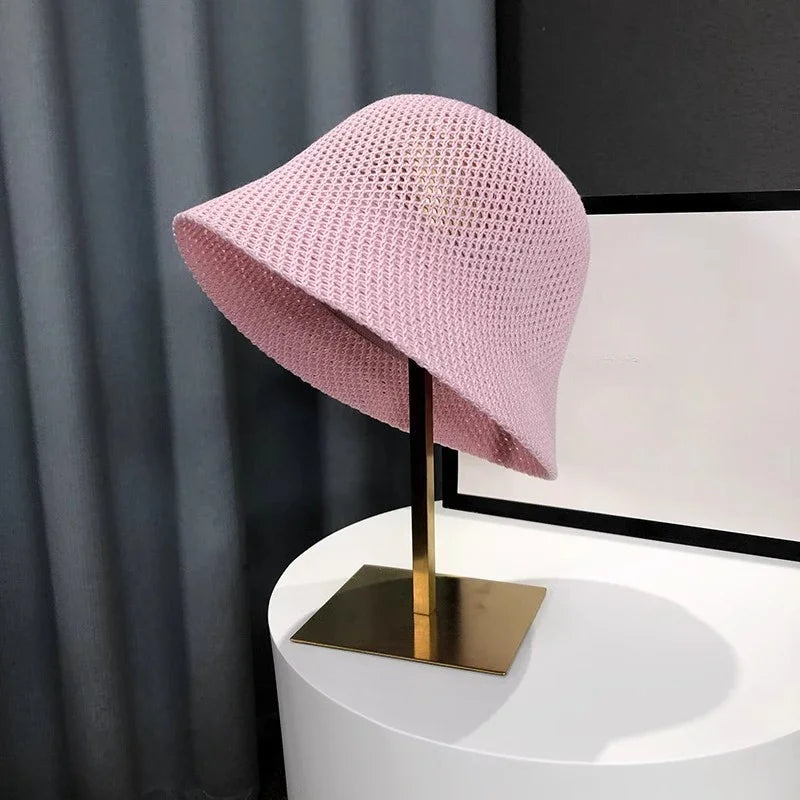 Breathable Knit Bucket Hat for Women