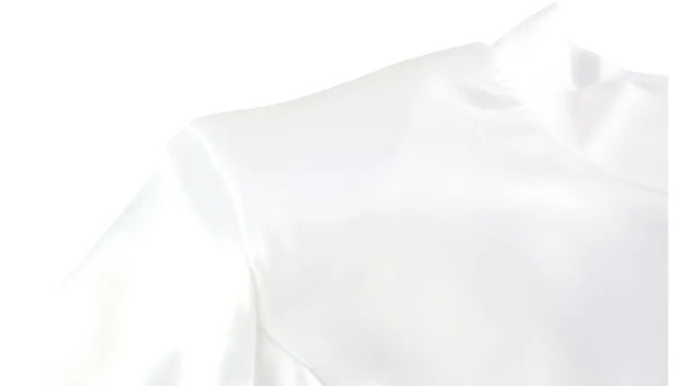 Elegant Long Sleeve Satin Turtleneck Mini Dress for Women