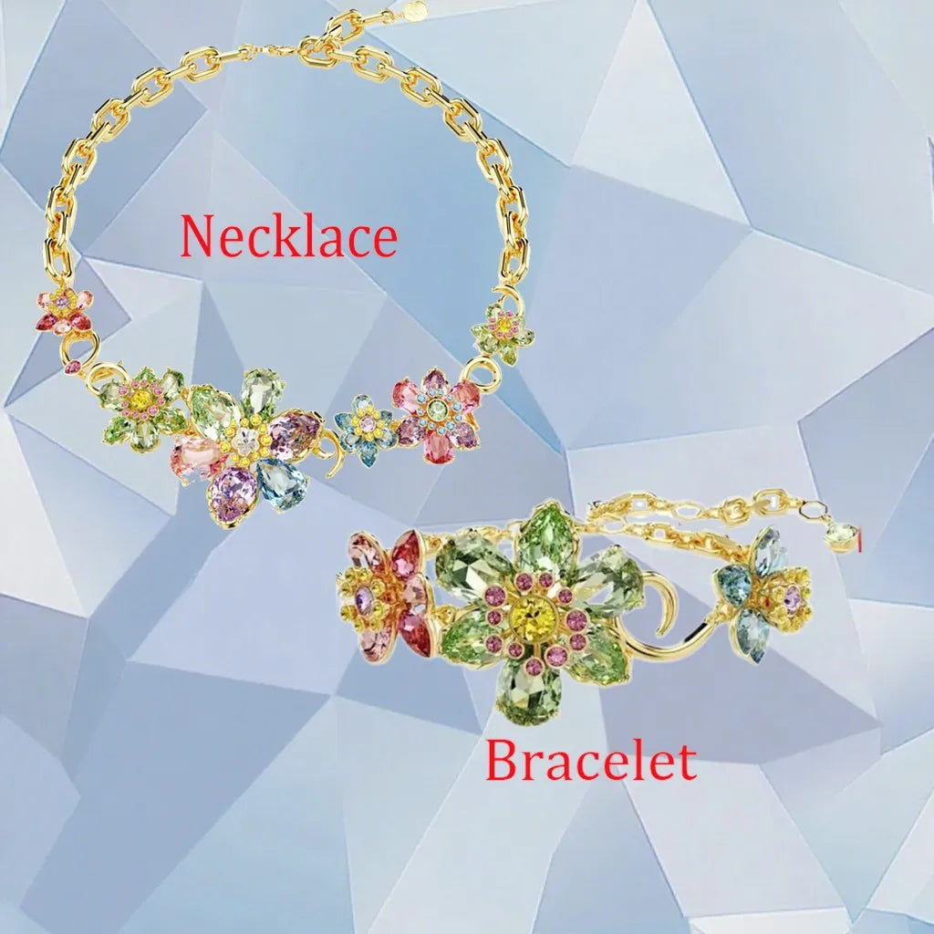 Gold Plated Zirconia Crystal Pendant Set for Women