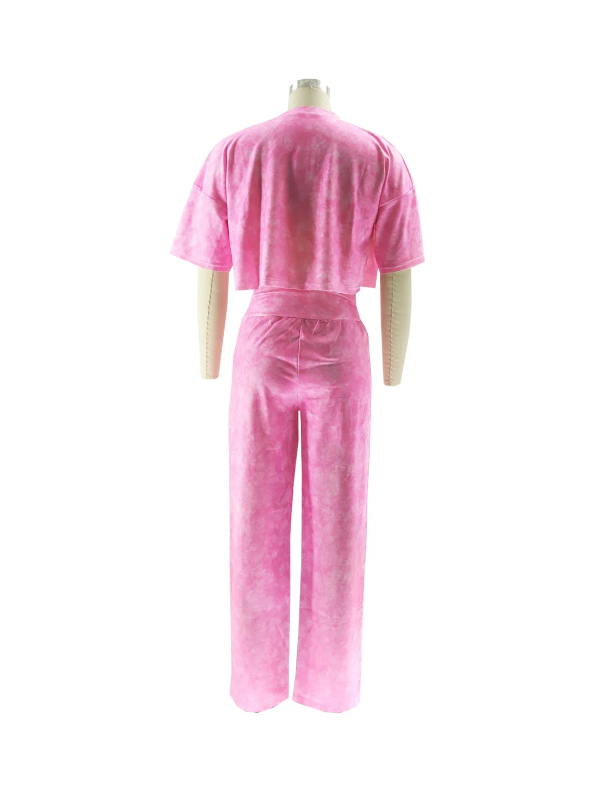 Tie Dye Crop Top and Pants Two Piece Tracksuit Set for Women