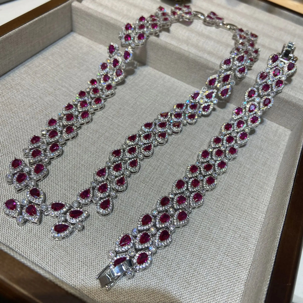 Zircon Tassel Necklace and Bracelet Set for Women