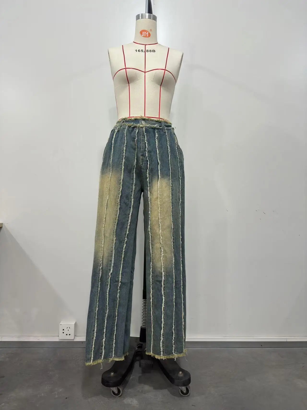 High Waist Tie Dye Slight Stretch Wide Leg Jeans For Women