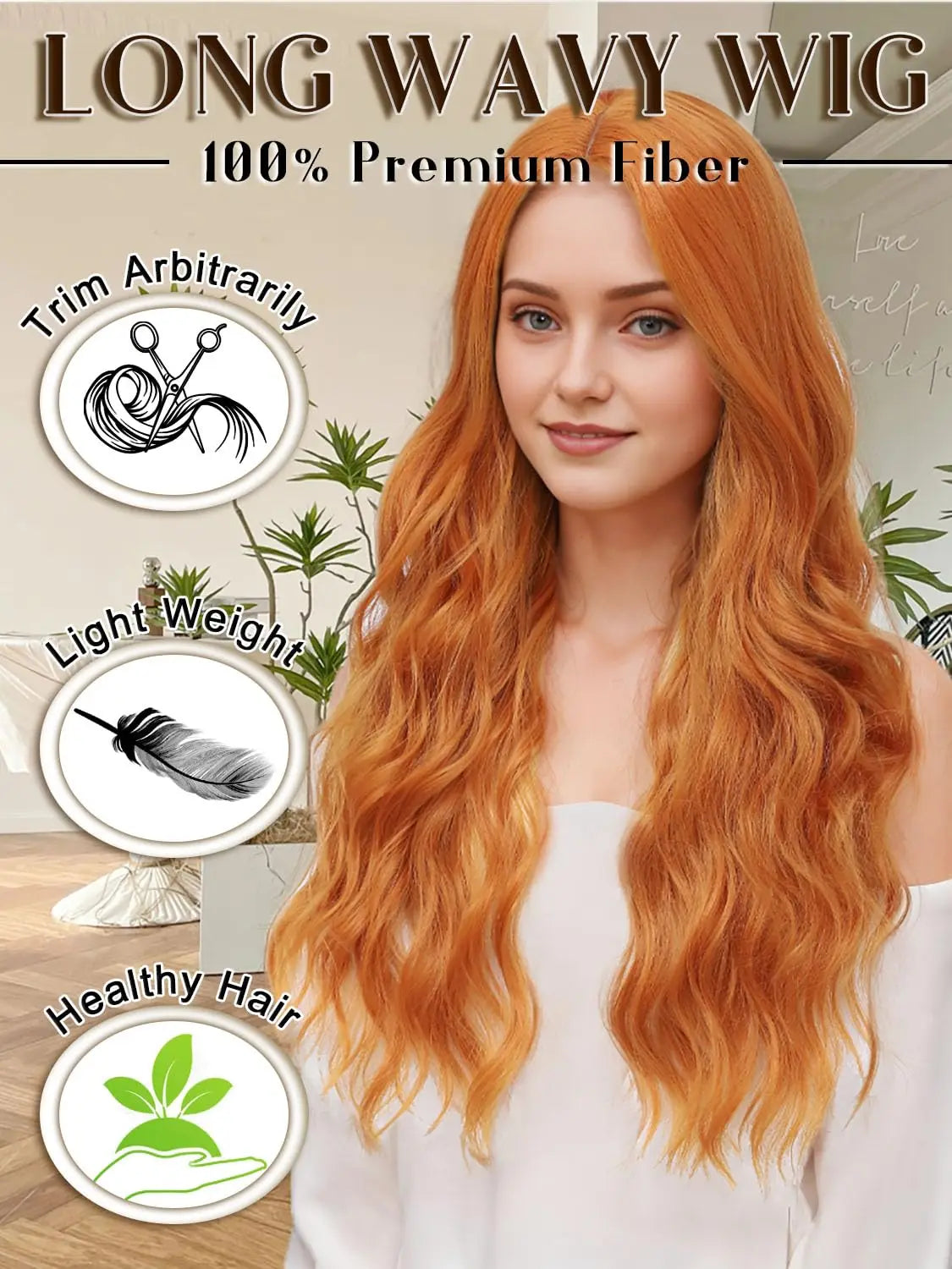 Synthetic Middle Part Wavy Lace Front Wig For Women
