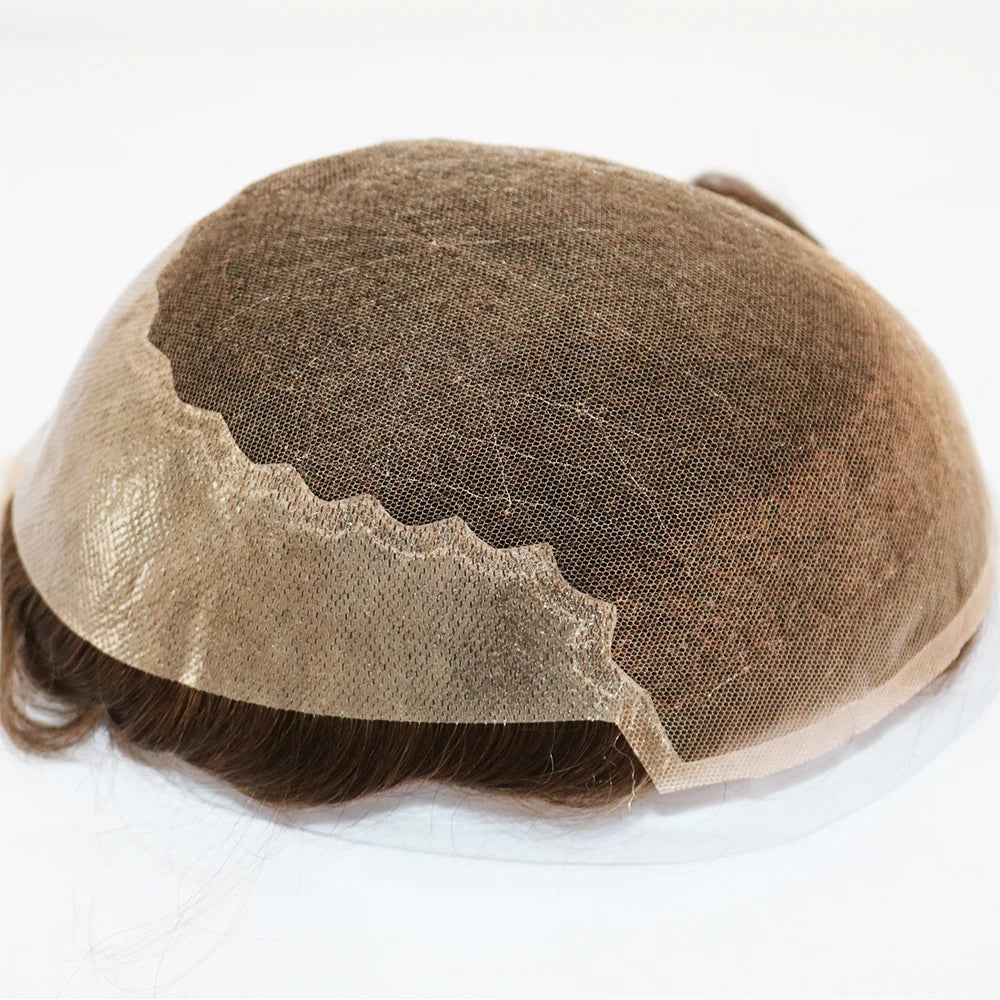 Curly Blonde Lace Front Human Hair Toupee for Women