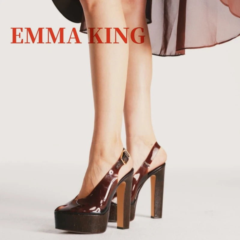 Clear Pvc Platform Slingback Peep Toe Sandals for Women