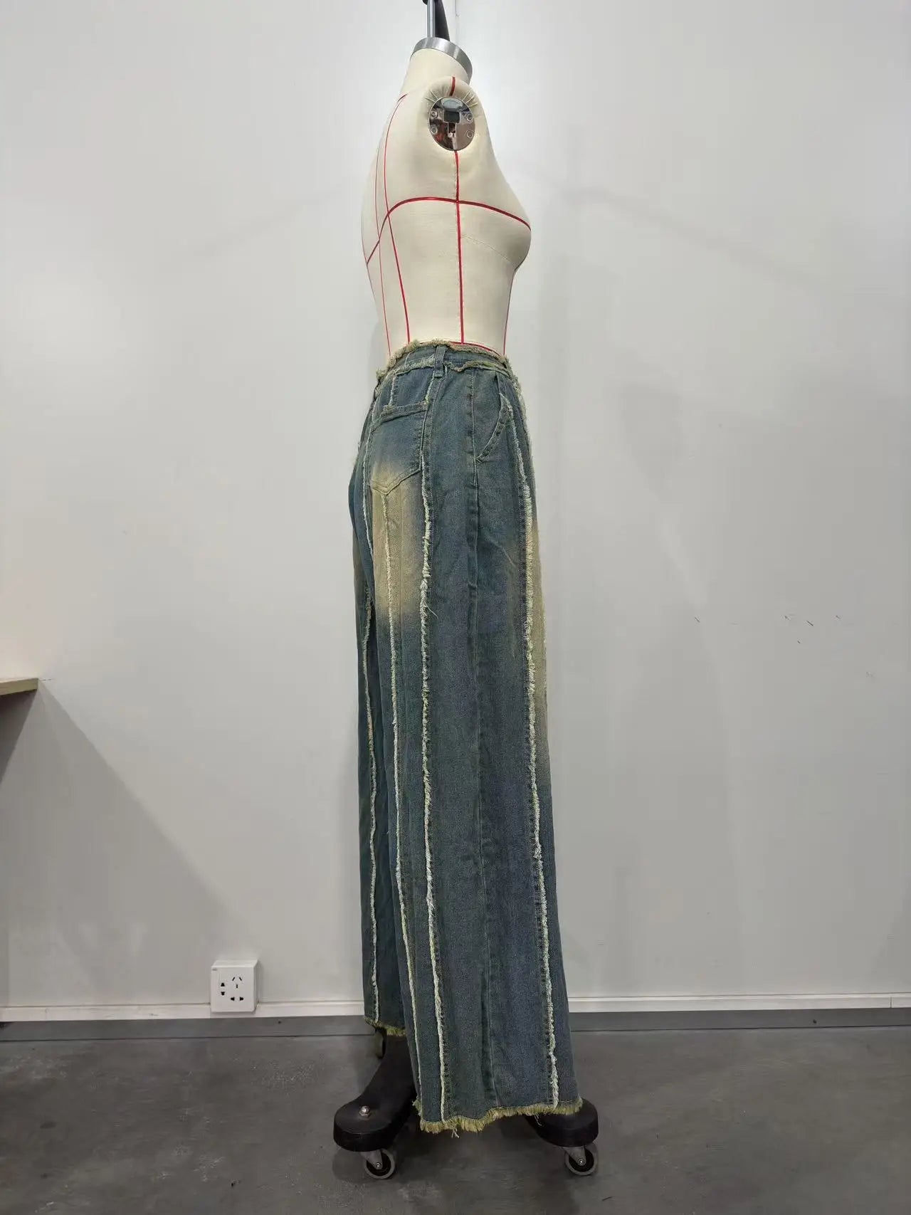 High Waist Tie Dye Slight Stretch Wide Leg Jeans For Women
