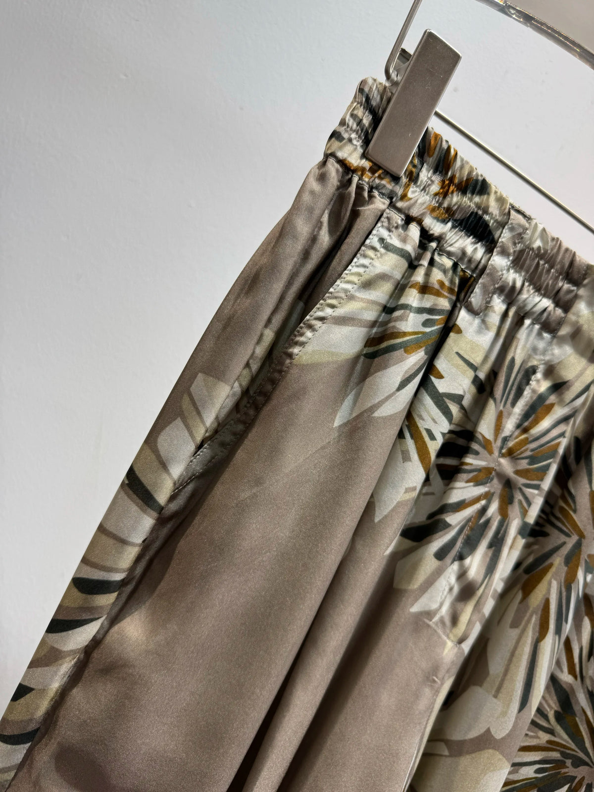 Loose Floral Print Silk Resort Five Piece Set for Women