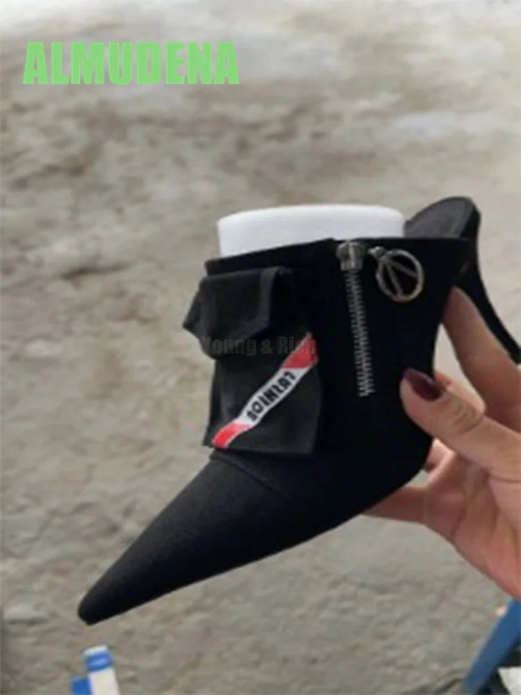 Denim Wrapped Thin High Heel Pointed Toe Pumps For Women