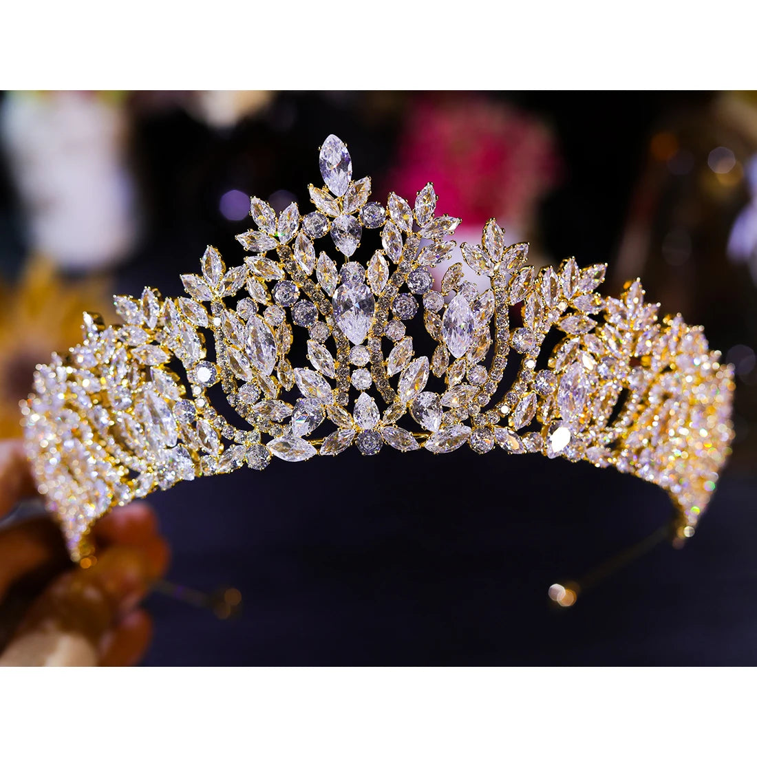Elegant Silver Crystal Bridal Tiara Crown For Women