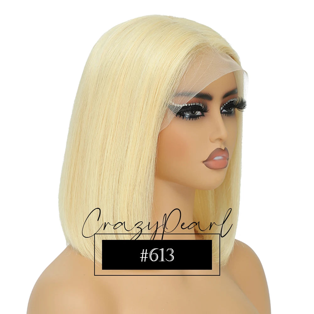 Short Transparent Lace Human Hair Bob Wig for Women