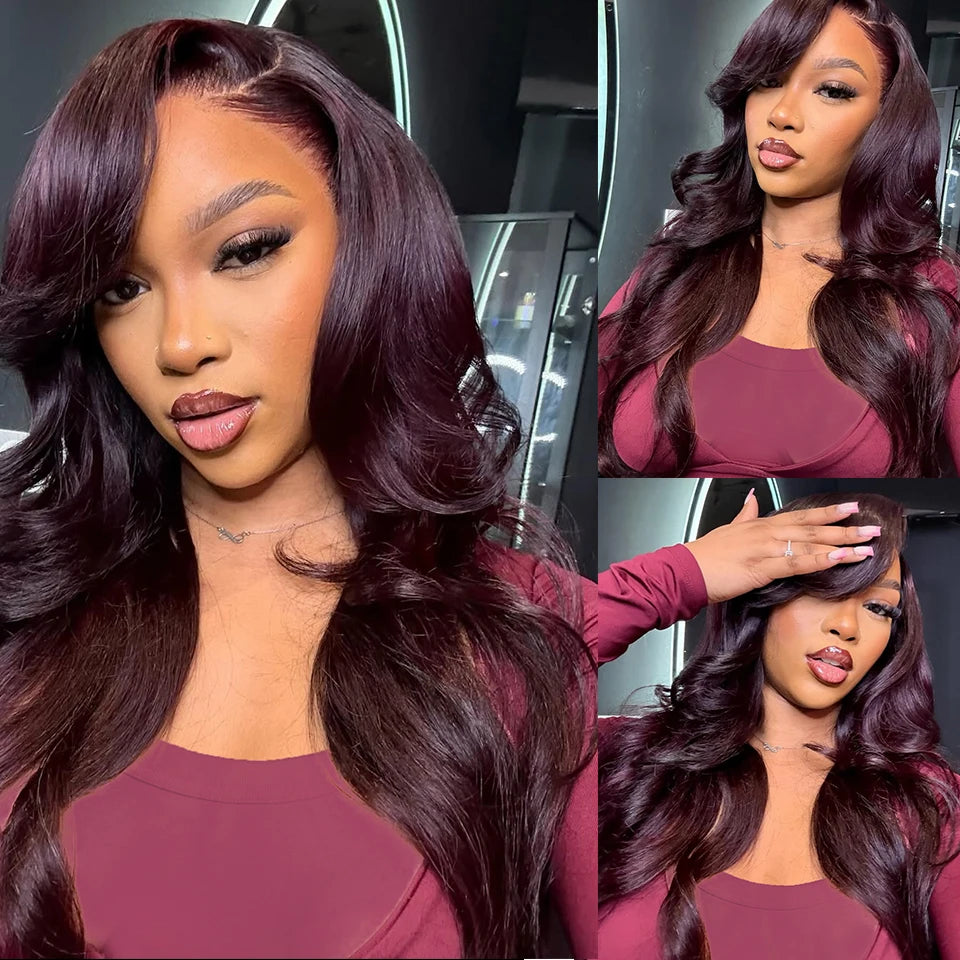 Black Cherry Body Wave Human Hair Wig
