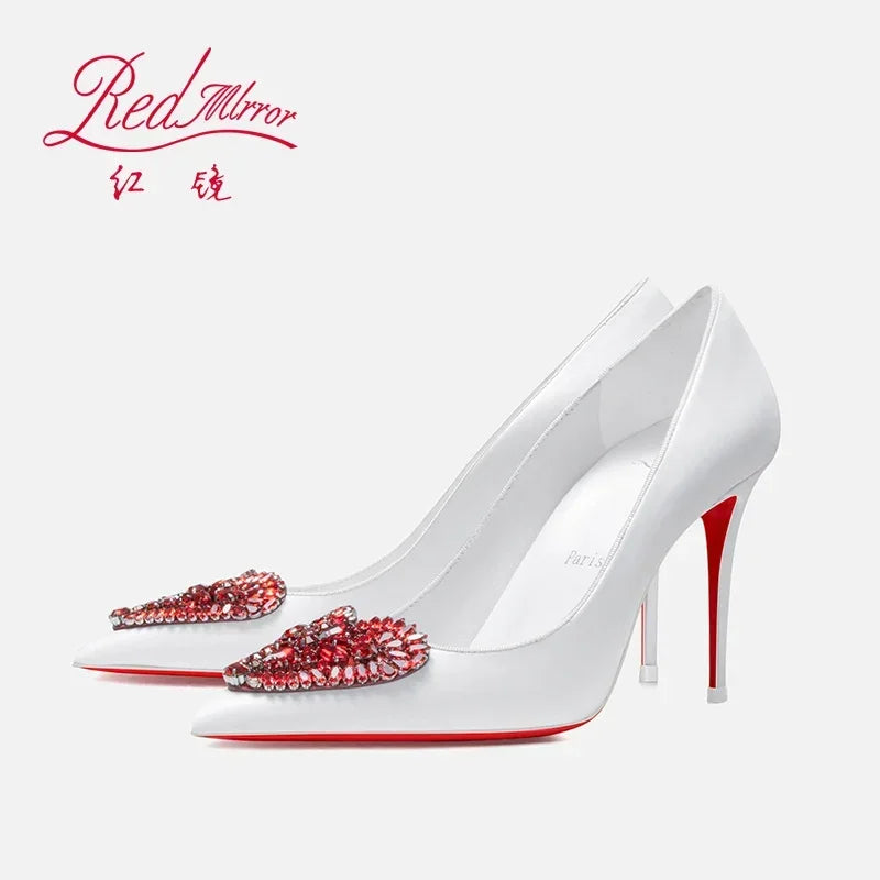 Pointed Toe Rhinestone Stiletto High Heels for Women