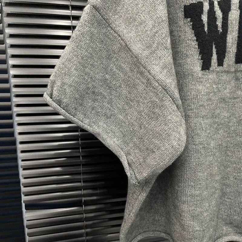 KUCLUT 2025 Fashion Autumn New Niche Design Loose Style Printed Knitted Sweater For Women Loose O-neck Tops Female 1A1216