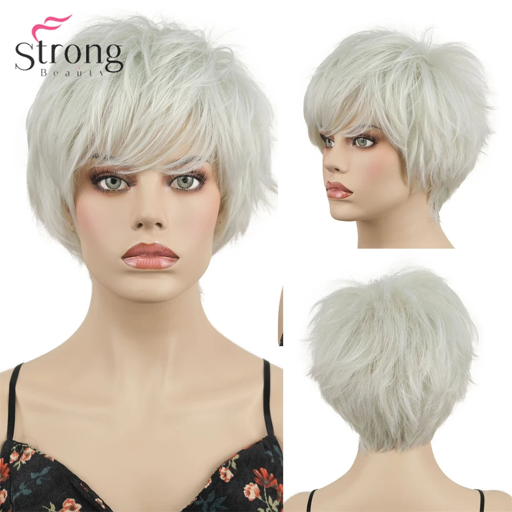 Capless Red Short Pixie Cut Natural Synthetic Wig For Women