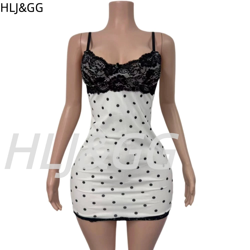 Leopard Print Lace Spaghetti Strap Bodycon Dress for Women